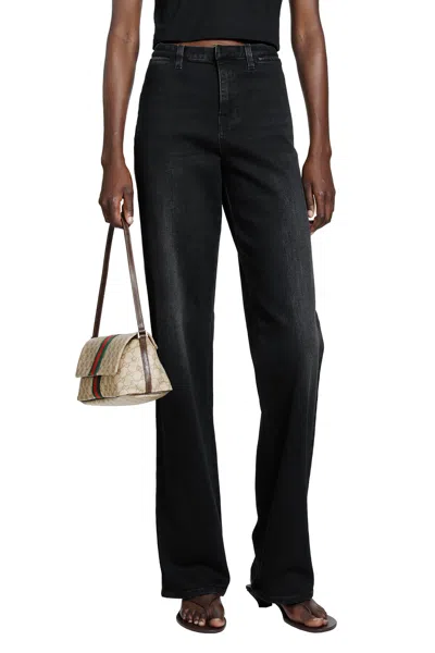 Gucci Washed Denim Tailored Jeans In Black