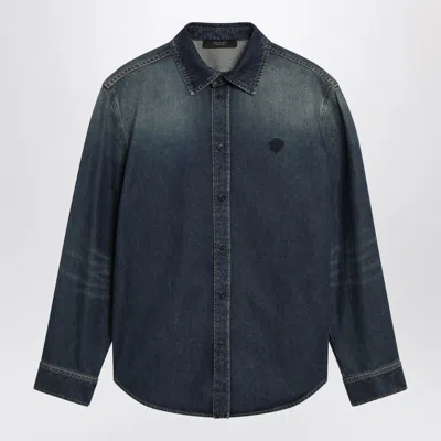 Gucci Washed Effect Denim Shirt In Blue
