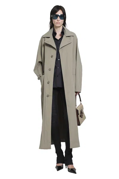 Gucci Washed Matte Nylon Coat In Green