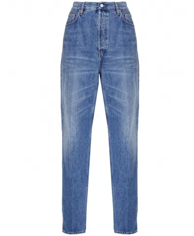 Gucci Washed-out Denim Baggy Jeans In Light Blue