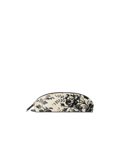 Gucci Wax Leaf Printed Pencil Case In Neutral