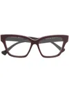 Gucci Brille Mit Breitem Gestell In Red
