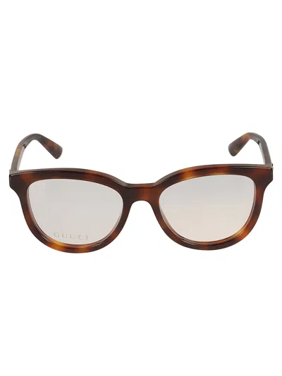 Gucci Wayfarer Lens Logo Frame In Transparent