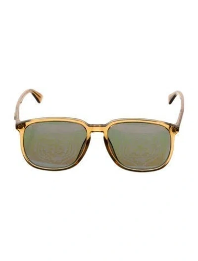Pre-owned Gucci Wayfarer Mirrored Sunglasses W/ Tags In Yellow