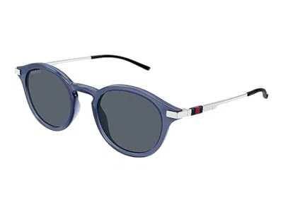 Pre-owned Gucci Wayfarer Sunglasses In Blue Silver Grey (gg1890s/004)