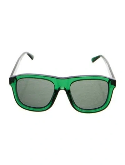 Pre-owned Gucci Wayfarer Tinted Sunglasses In Clear/green