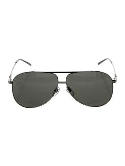 Pre-owned Gucci Web Accent Aviator Sunglasses In Green/grey