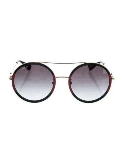 Pre-owned Gucci Web Accent Aviator Sunglasses In Multi
