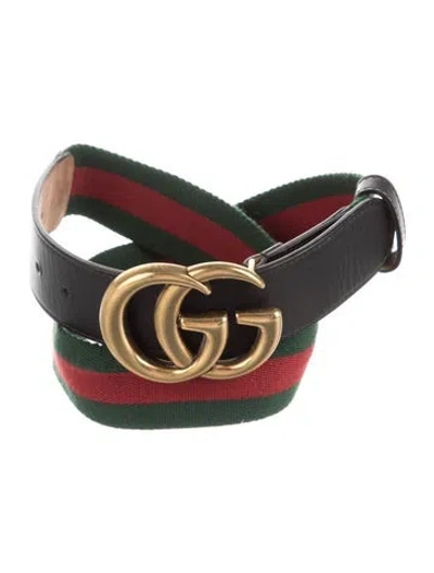 Pre-owned Gucci Web Accent Belt In Black