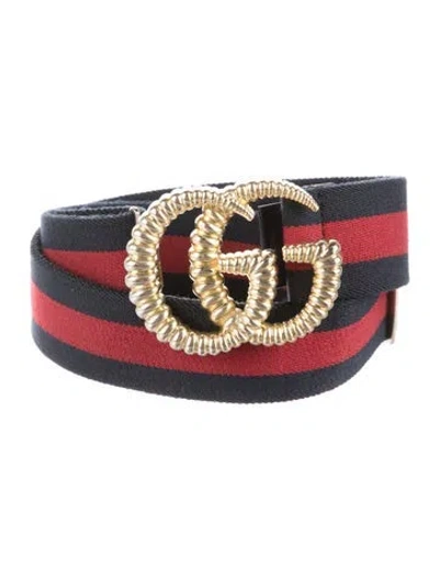 Pre-owned Gucci Web Accent Belt In Blue