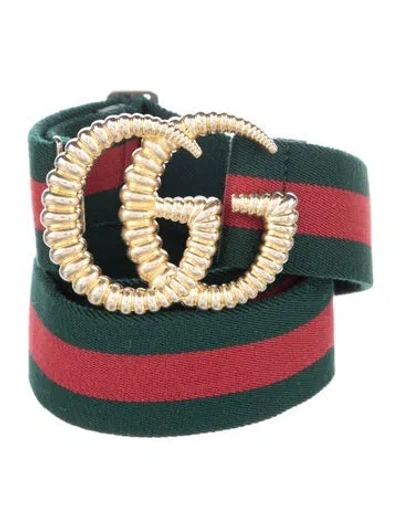 Pre-owned Gucci Web Accent Belt In Green