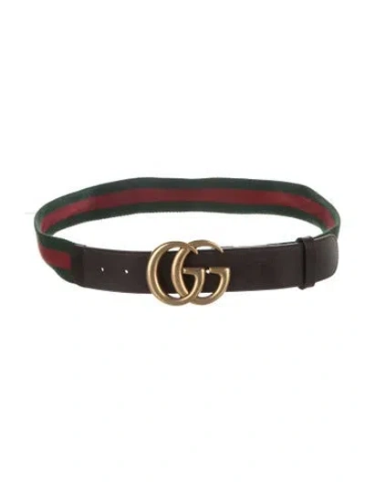 Pre-owned Gucci Web Accent Belt In Green