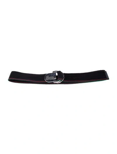 Pre-owned Gucci Web Accent Belt Kit In Black