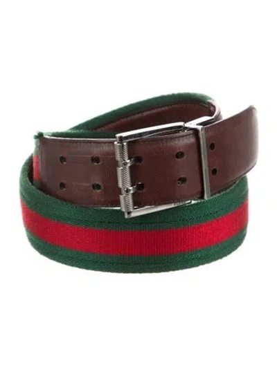 Pre-owned Gucci Web Accent Belt In Multi
