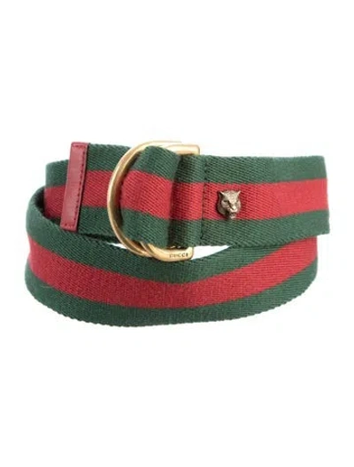 Pre-owned Gucci Web Accent Belt In Multi