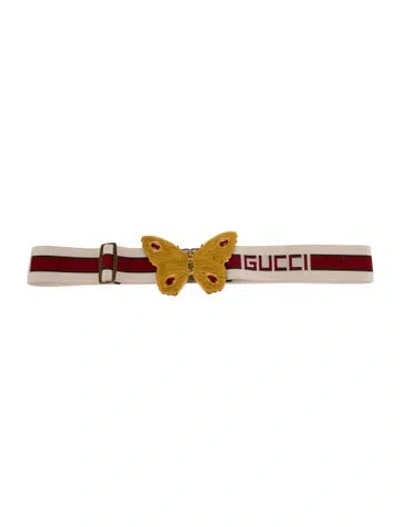 Pre-owned Gucci Web Accent Belt In Yellow