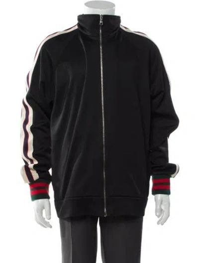 Pre-owned Gucci Web Accent Bomber Jacket In Gray