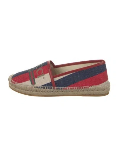 Pre-owned Gucci Web Accent Canvas Espadrilles