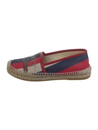 Pre-owned Gucci Web Accent Canvas Espadrilles In Multi