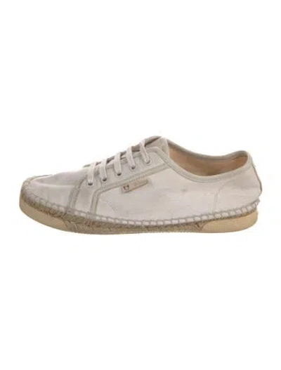 Pre-owned Gucci Web Accent Canvas Espadrilles In Neutral
