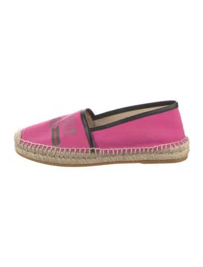 Pre-owned Gucci Web Accent Canvas Espadrilles In Pink