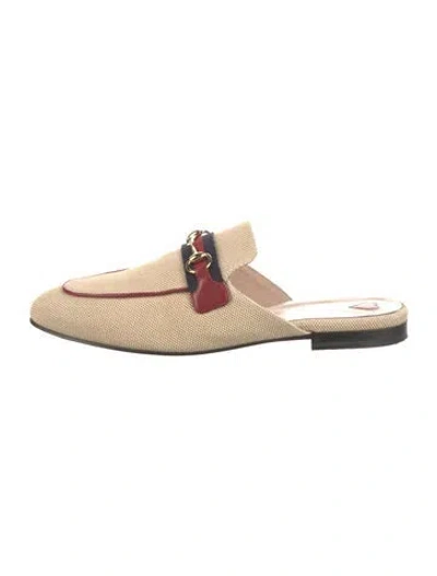 Pre-owned Gucci Web Accent Canvas Mules In Multi