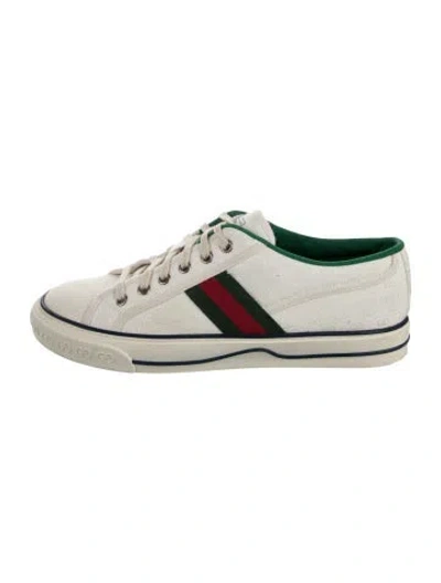 Pre-owned Gucci Web Accent Canvas Sneakers In Multi