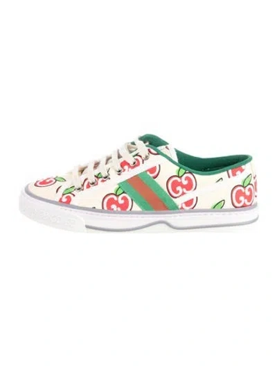 Pre-owned Gucci Web Accent Canvas Sneakers In Neutral