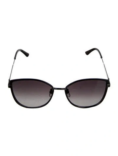 Pre-owned Gucci Web Accent Cat-eye Sunglasses W/ Tags In Black