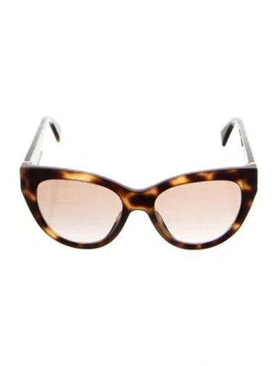 Pre-owned Gucci Web Accent Cat-eye Sunglasses W/ Tags In Brown