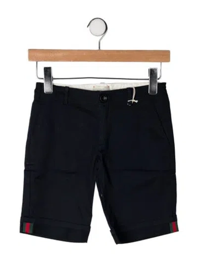 Pre-owned Gucci Kids' Web Accent Chino Shorts W/tags In Blue