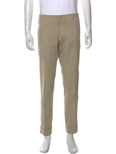 Pre-owned Gucci Web Accent Chinos In Neutral
