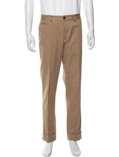 Pre-owned Gucci Web Accent Chinos In Neutral