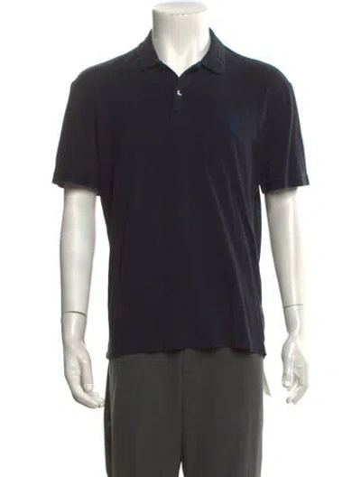 Pre-owned Gucci Web Accent Collar Polo Shirt In Blue