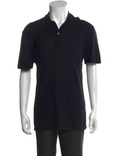 Pre-owned Gucci Web Accent Collar Polo Shirt In Blue