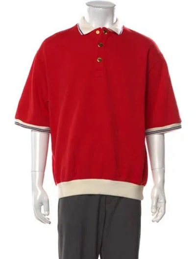Pre-owned Gucci Web Accent Collar Sweatshirt In Red