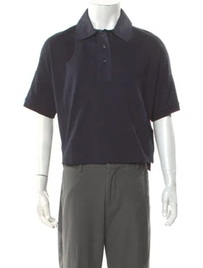 Pre-owned Gucci Web Accent Crew Neck Polo Shirt W/ Tags In Blue
