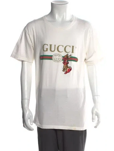 Pre-owned Gucci Web Accent Crew Neck T-shirt In White
