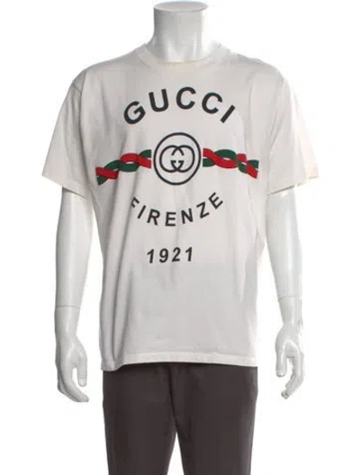 Pre-owned Gucci Web Accent Crew Neck T-shirt In White
