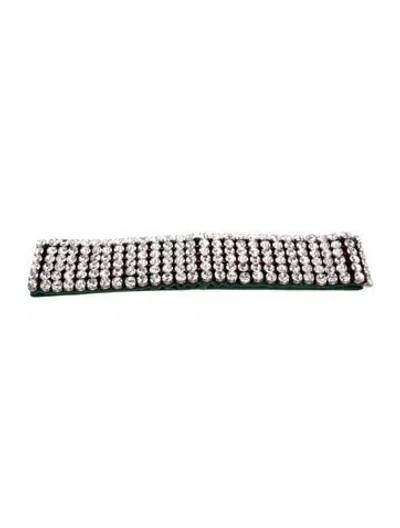 Pre-owned Gucci Web Accent Crystal Embellishment Headband In Green/red