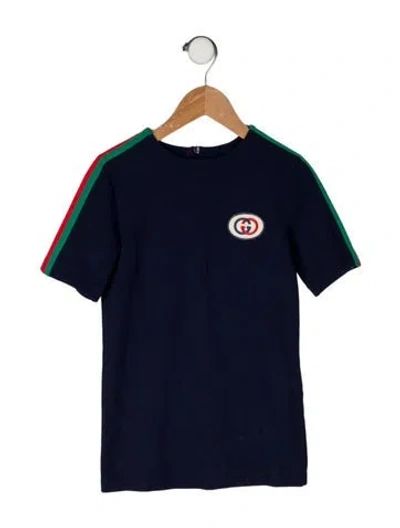 Pre-owned Gucci Babies' Web Accent Dress In Blue