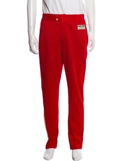 Pre-owned Gucci Web Accent Embroidered Accent Lounge Bottoms In Red