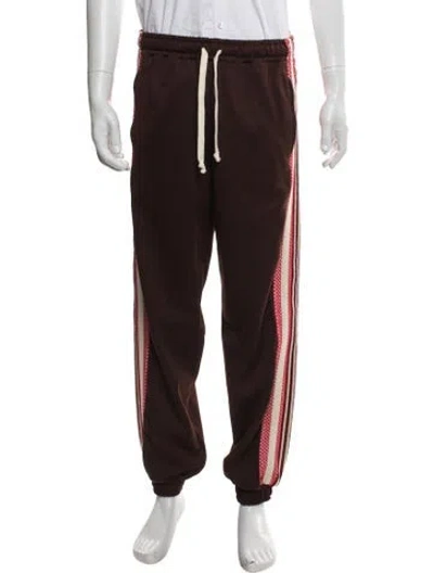 Pre-owned Gucci Web Accent Grosgrain Trim Lounge Bottoms In Brown