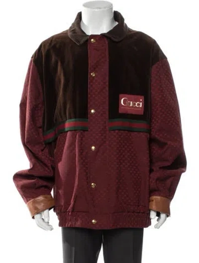 Pre-owned Gucci Web Accent Jacket In Burgundy