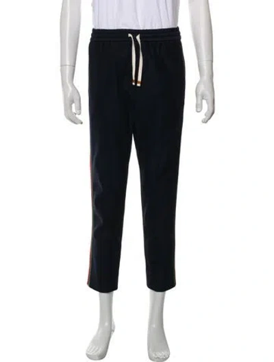 Pre-owned Gucci Web Accent Joggers In Blue