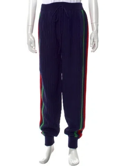 Pre-owned Gucci Web Accent Joggers In Blue