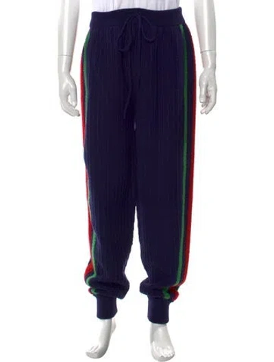 Pre-owned Gucci Web Accent Joggers In Blue