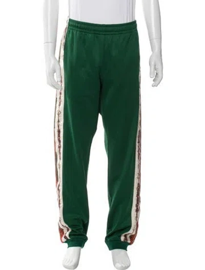 Pre-owned Gucci Web Accent Joggers In Green