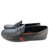 Gucci Web Accent Leather Loafers 'black'