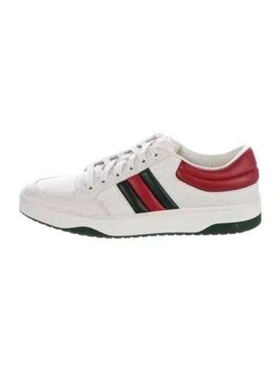 Pre-owned Gucci Web Accent Leather Sneakers In Multi